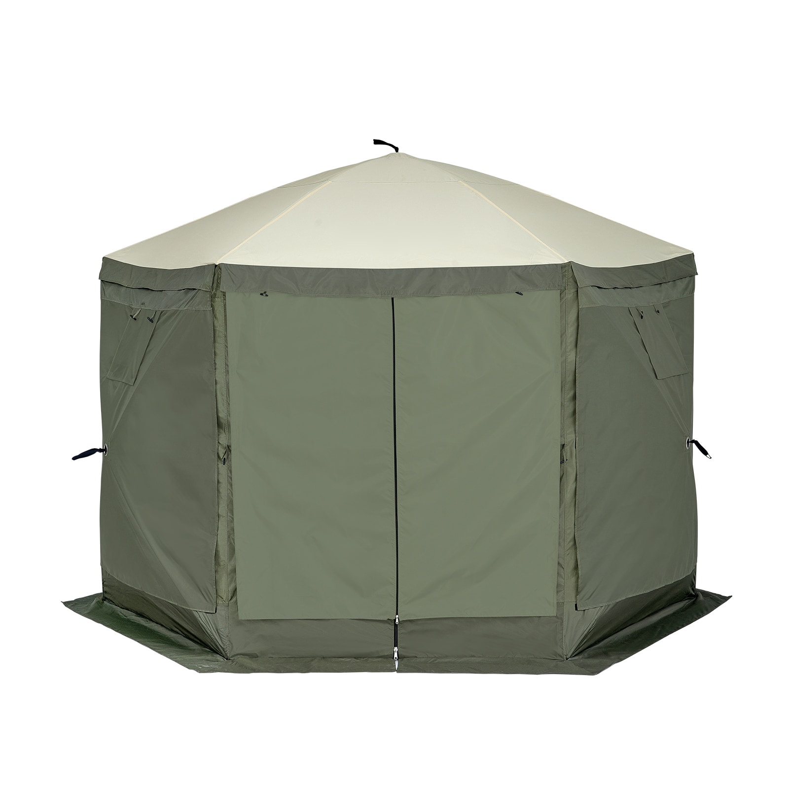 Pop Up Gazebo Canopy With Mesh Mosquito Netting And Privacy Panels_voghion.com